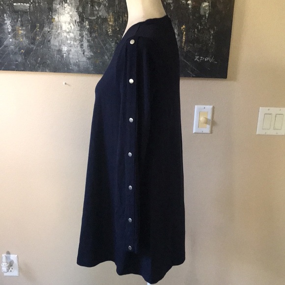 Chicos Button-Sleeve Navy Blue Long Sleeved Tunic with Flair Hem-Size 0/Small - Picture 2 of 6